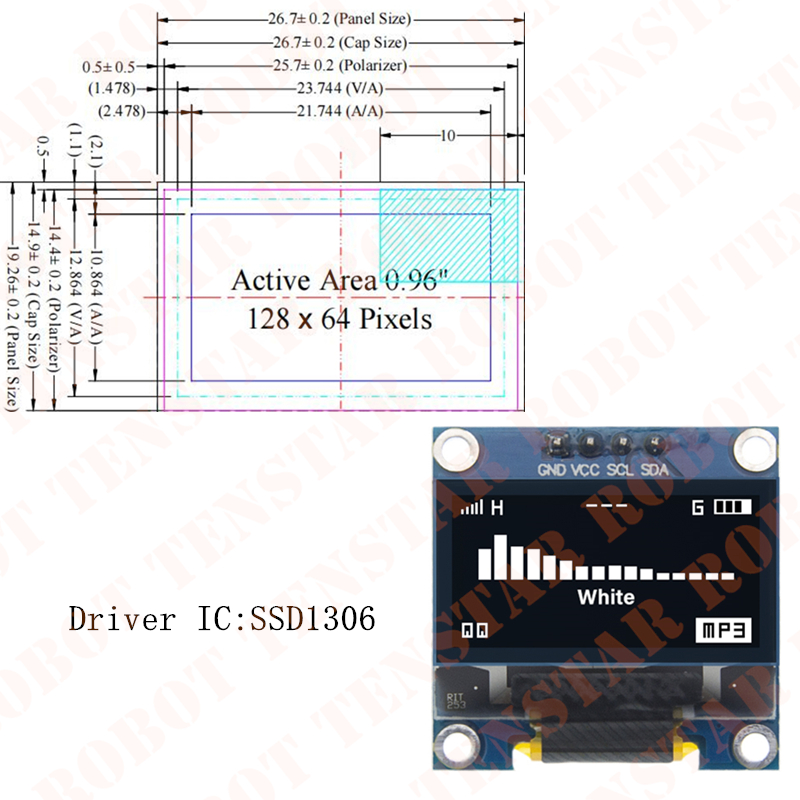 TENSTAR 0.96 Inch OLED SSD1306 - Oled Display 0.96 recension och pris