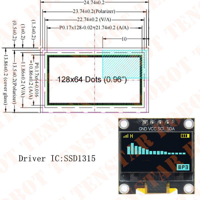 TENSTAR 0.96 Inch OLED SSD1306 - Oled Display 0.96 recension och pris