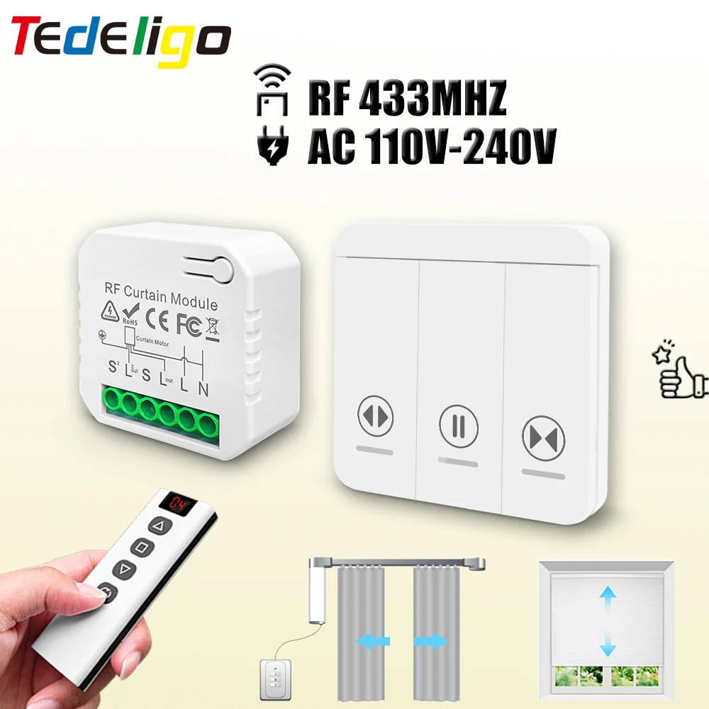 433 MHz RF Curtain Switch Modu - Ir Remote Module recension och pris
