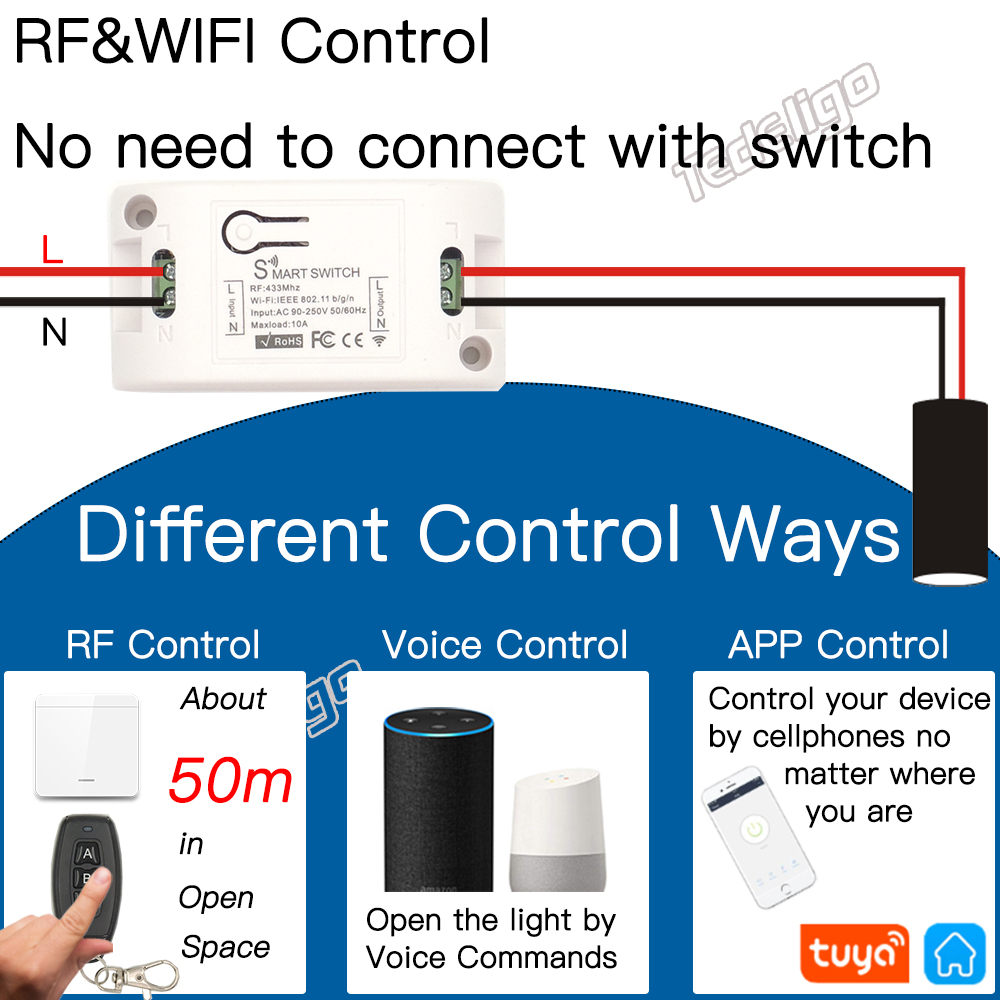 Tuya Smart APP WiFi Touch Wall - Relay Module 1 Channel recension och pris