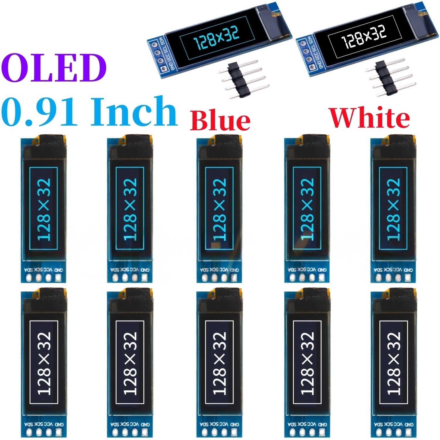 0.91 Inch 128x32 IIC I2C White - Ssd1306 recension och pris